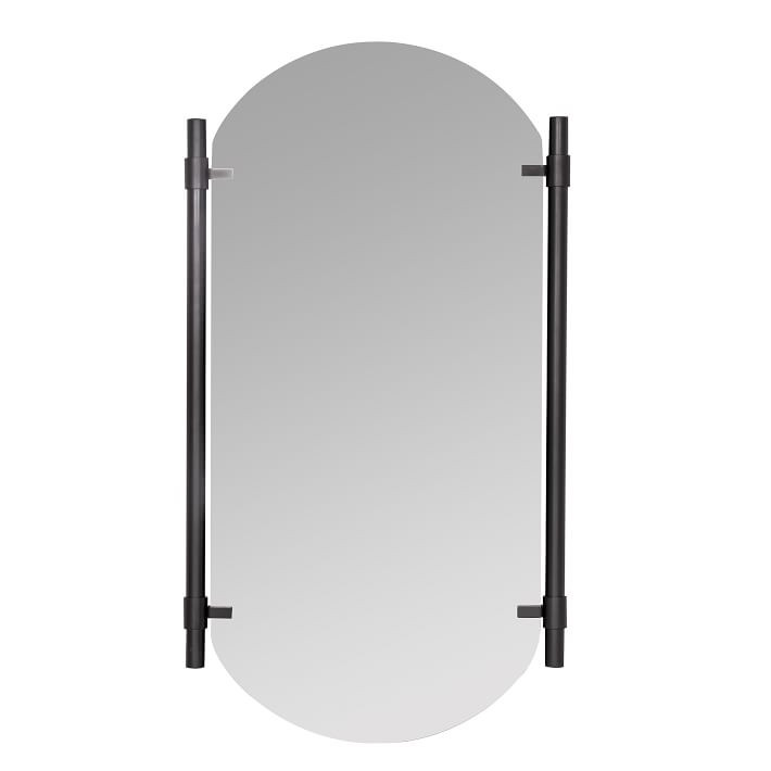 Frameless Pill Mirror w/ Bar Accents - 22.5"W x 33.5"H | West Elm (US)