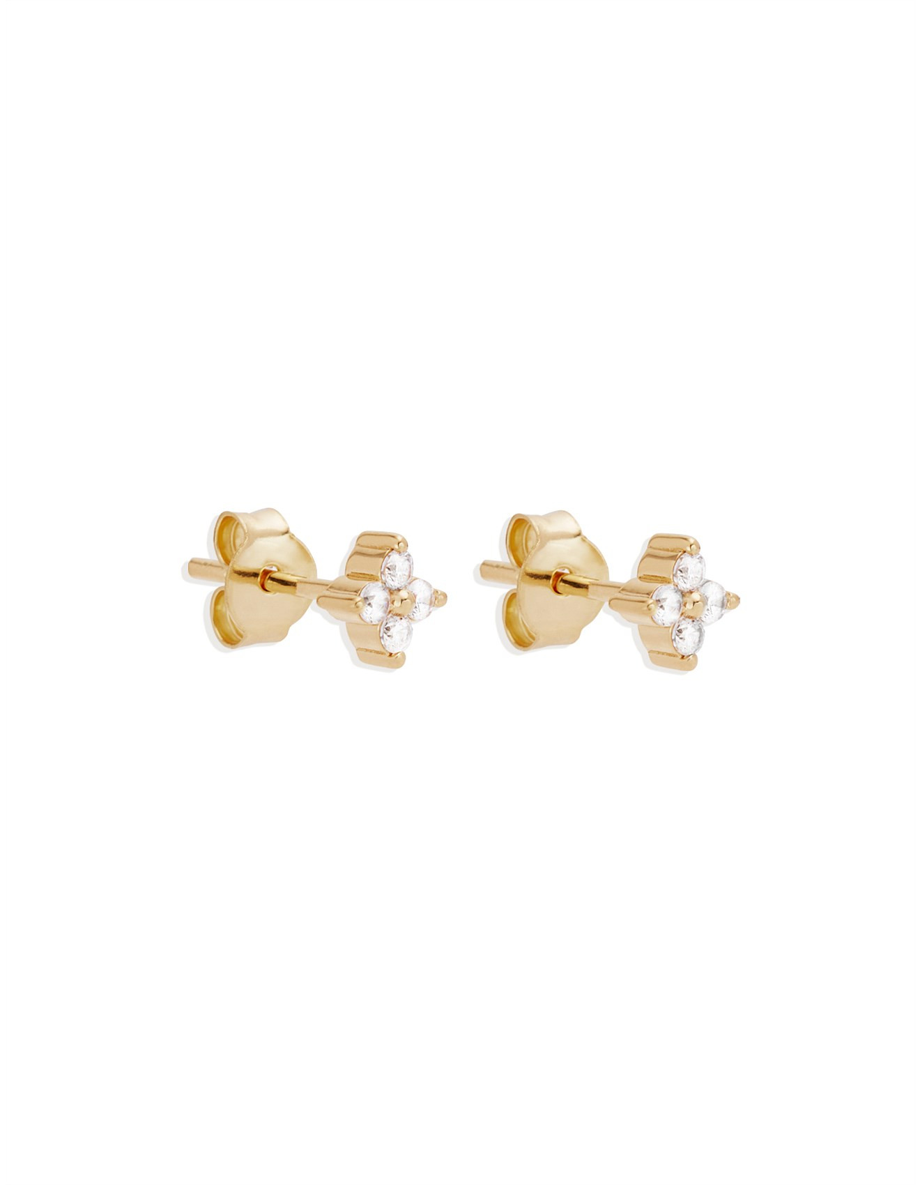 Gold Crystal Bloom Stud Earrings | David Jones (Australia & New Zealand)
