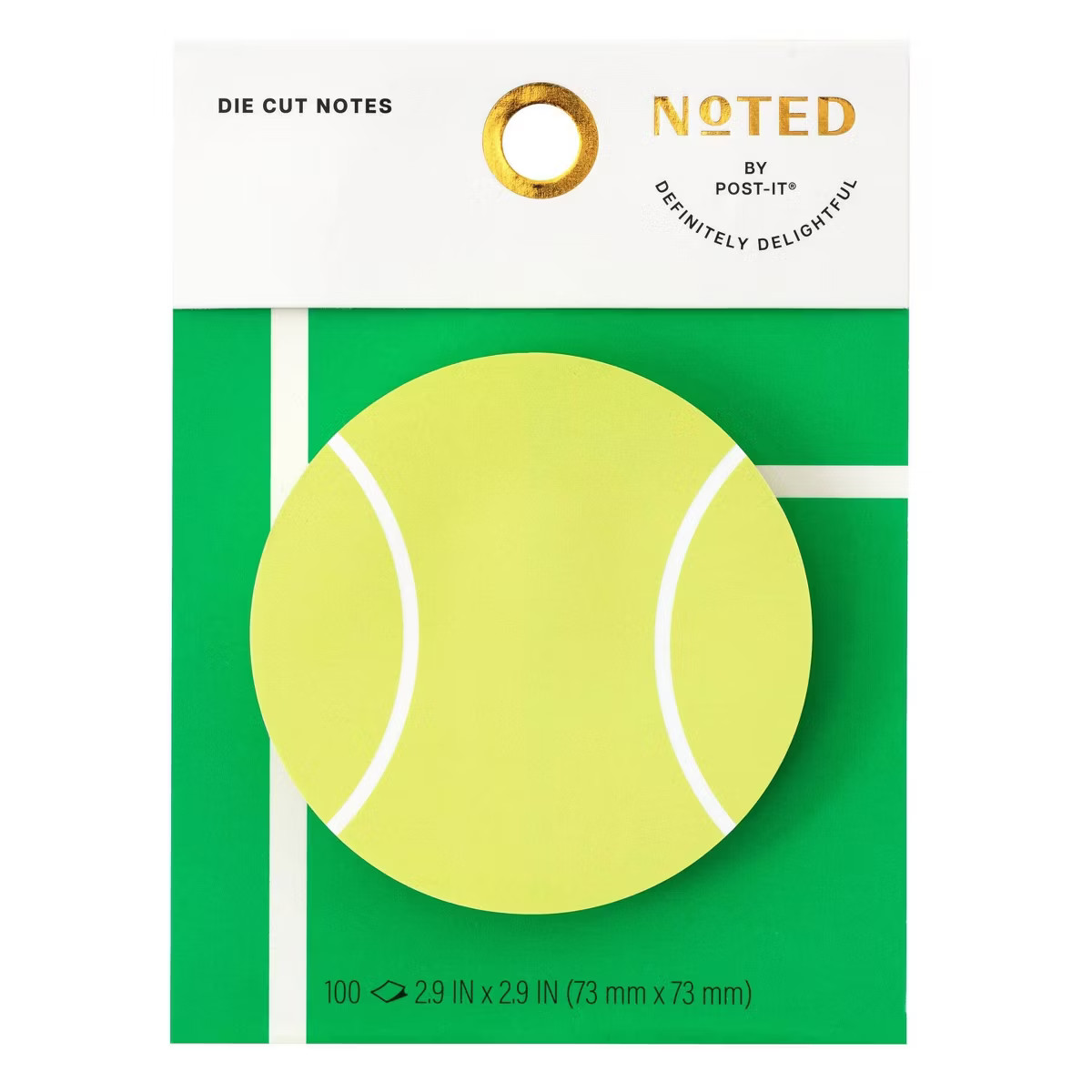 Noted by Post-it Sports Court Round Die Cut Notes Tennis Balls Green 100 sheets | Target