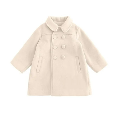 Down Coat Kids Toddler Girls Dress Coat Jacket Kids Long Sleeve Button Trench Pocket Long Winter Peacoat Outerwear New Fall Jackets Winter Outerwear Beige 6-7T | Walmart (US)