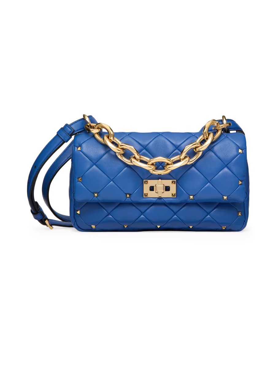 Rockstud Spike in Nappa Patchwork Bag | Saks Fifth Avenue