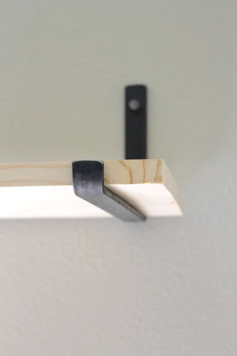 Metal Shelf Brackets Floating Shelf Hardware in Steel Black | Etsy | Etsy (US)