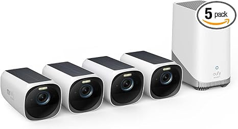 eufy Security eufyCam 3 4-Cam Kit,Security Camera Outdoor Wireless,4K Camera with Integrated Sola... | Amazon (US)