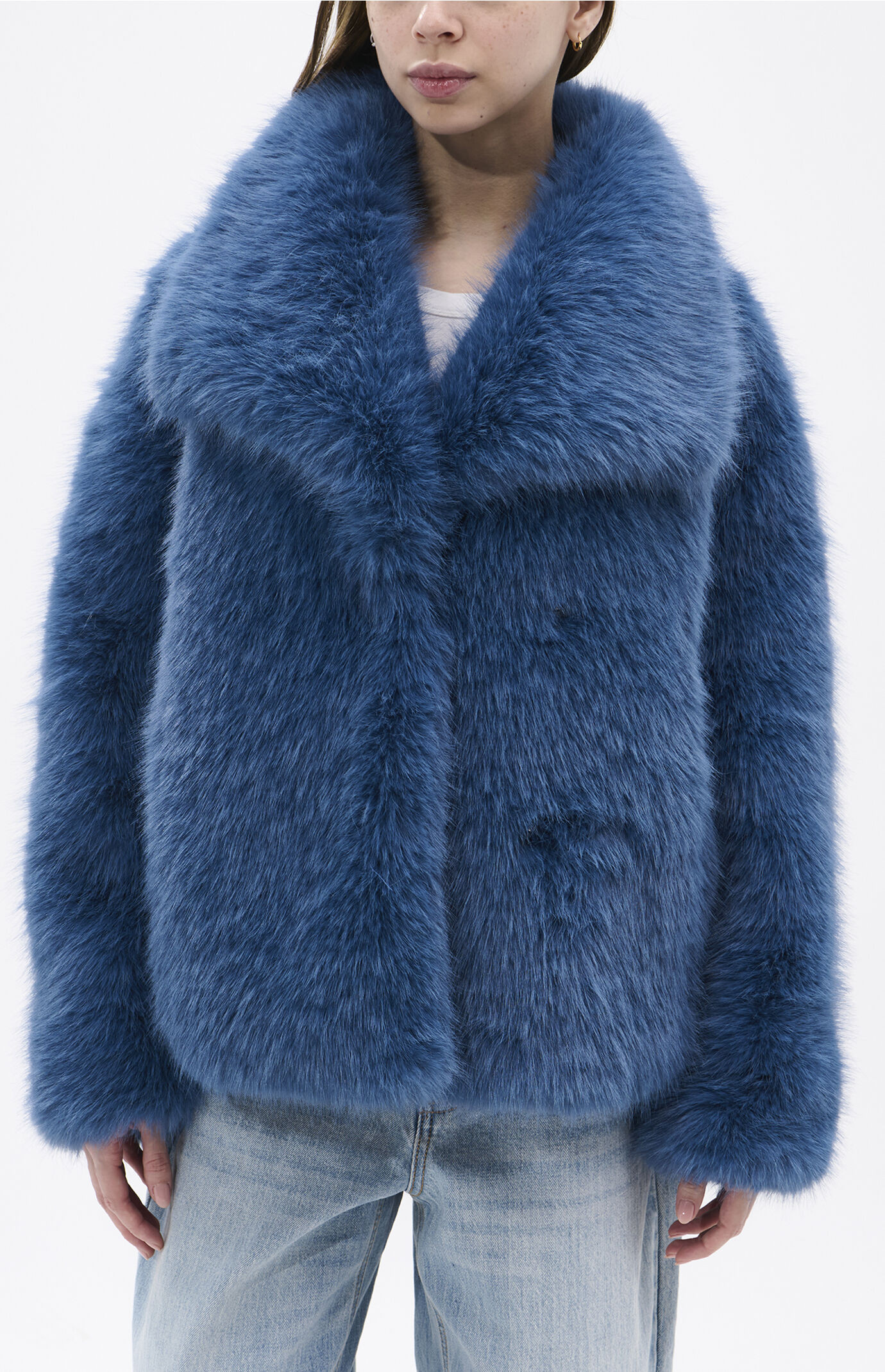 AZALEA WANG Women's Regina Sky Blue Faux Fur Coat - Size Large | PacSun