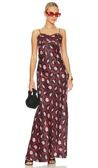 Mimi Long Dress in Coral Noir | Revolve Clothing (Global)