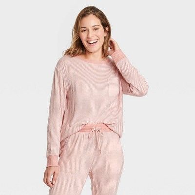 Women's Perfectly Cozy Striped Lounge Sweatshirt - Stars Above™ | Target