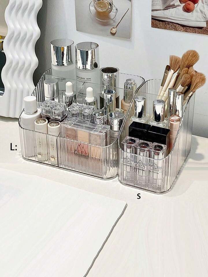 1pc Pet Makeup Brush Storage Box, Lipstick & Skincare Organizer, Acrylic Desktop Pencil Case Stor... | SHEIN