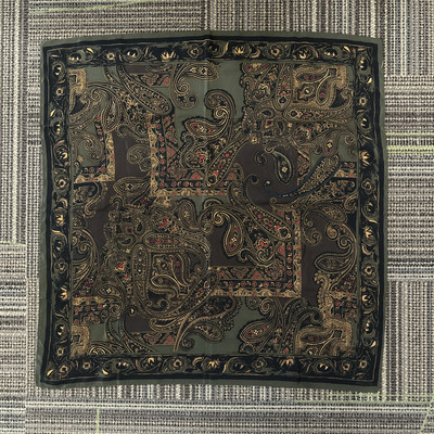 Pendleton VTG 100% Silk Scarf 30” Square Green Gold Red Paisley Floral Unique | eBay US