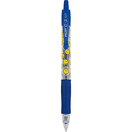 Pilot G2  SmileyWorld Gel Pen Fine Point 0.7mm Translucent Barrel Blue Ink Single Pen - Office De... | Office Depot and OfficeMax 