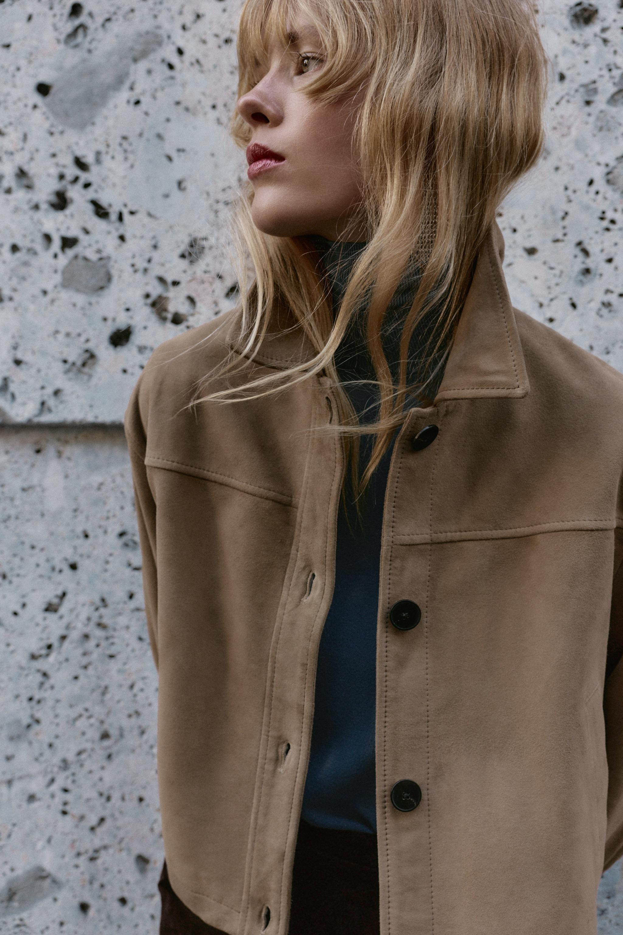 100% LEATHER SHIRT COLLAR JACKET | Zara UK