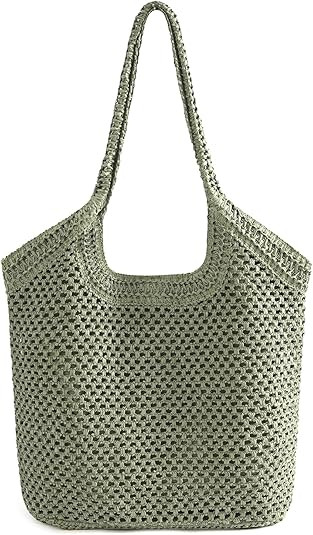 Large Straw Mesh Beach Bag The Tote Shoulder Bag for Women Beach Vacation Essentials Clutch Purse... | Amazon (US)
