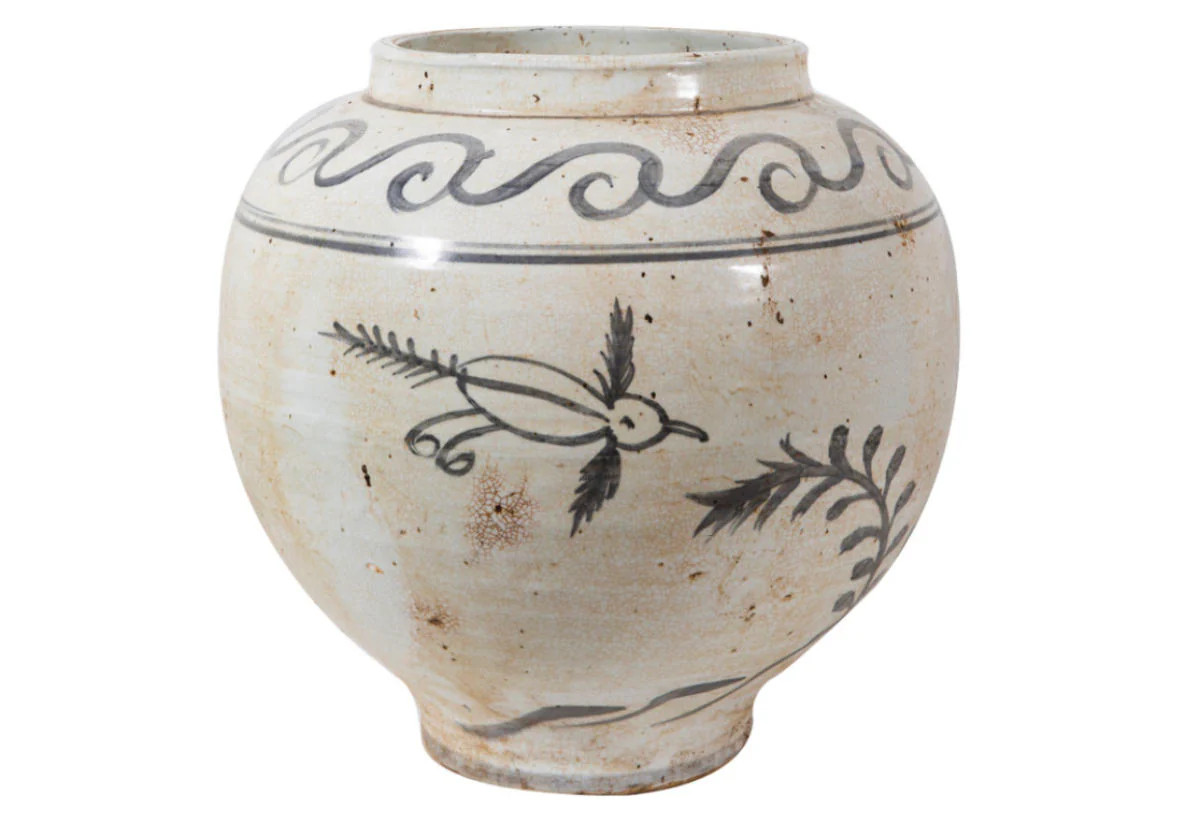 VINTAGE CRACKLE FLYING BIRD JAR | Alice Lane Home Collection
