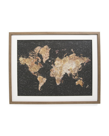 22.5x28.5 Farnell Framed World Map Wall Art | Pillows & Decor | Marshalls | Marshalls