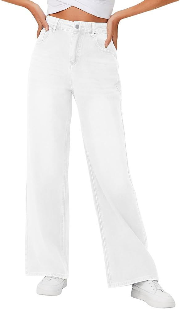 Genleck Baggy Jeans for Woman High Waisted Loose Wide Leg Jean Womens Boyfriend Y2K Pants Trendy | Amazon (US)