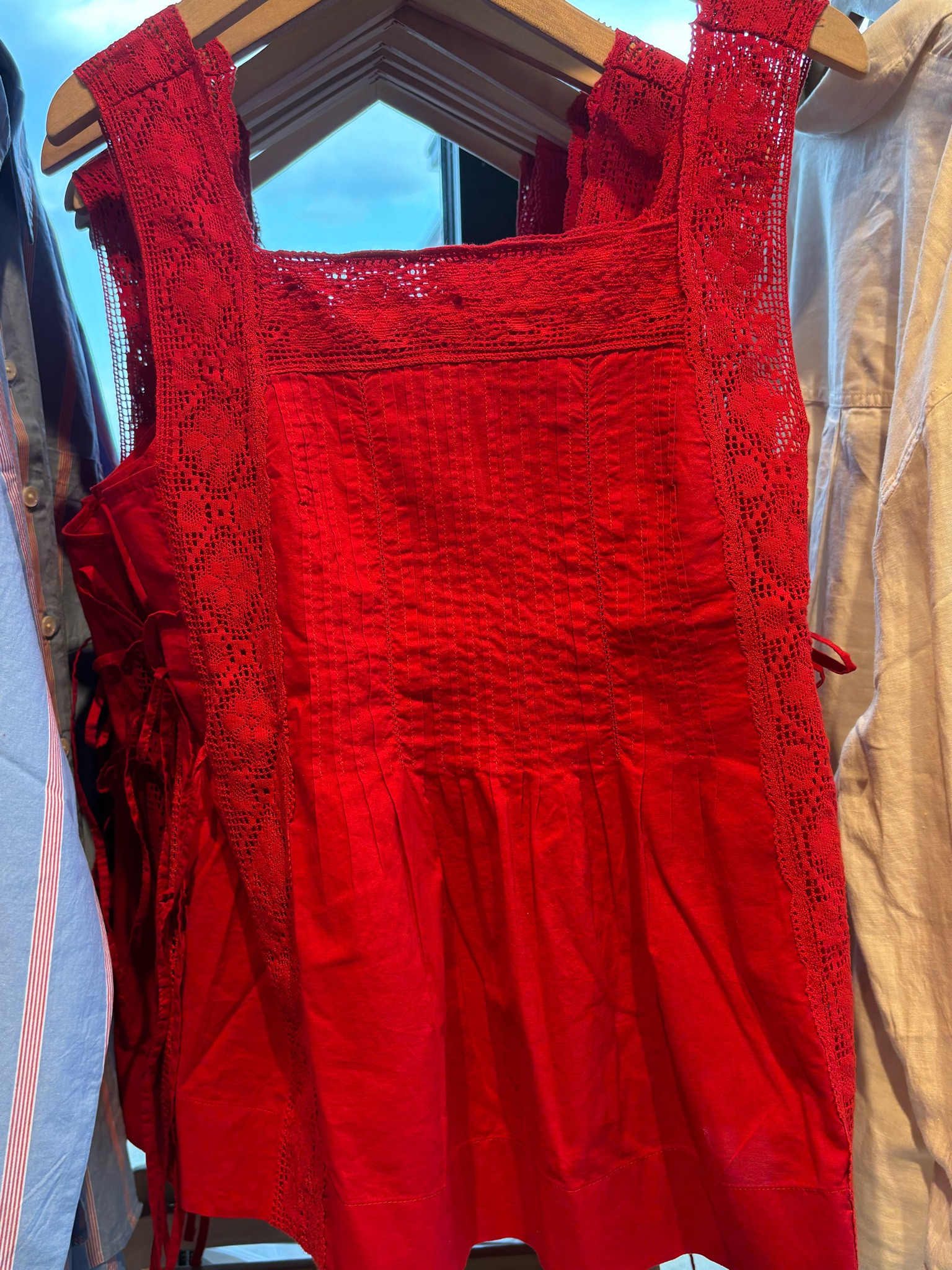 Sleeveless top trimmed with lace 
Lightweight Tank top 


#LTKSeasonal #LTKootd #LTKOver40