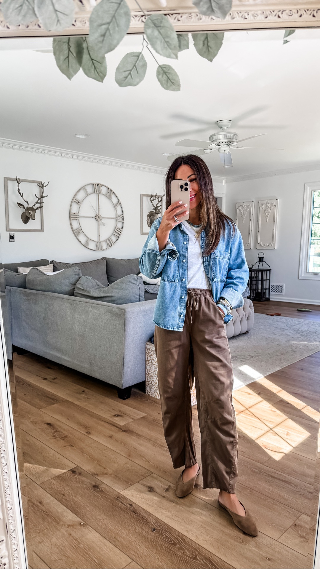 Pants XS. Small denim shirt. Target style.