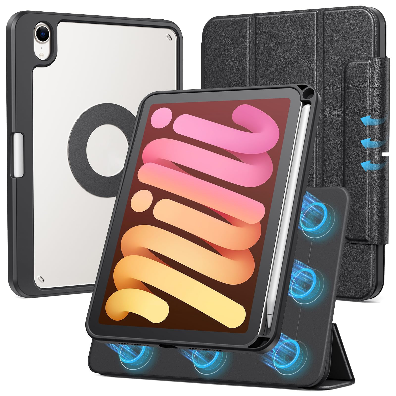 SPARIN Case for iPad mini 7 A17 Pro 2024/iPad Mini 6 2021 8.3 Inch, Detachable Magnetic Cover, Po... | Amazon (US)