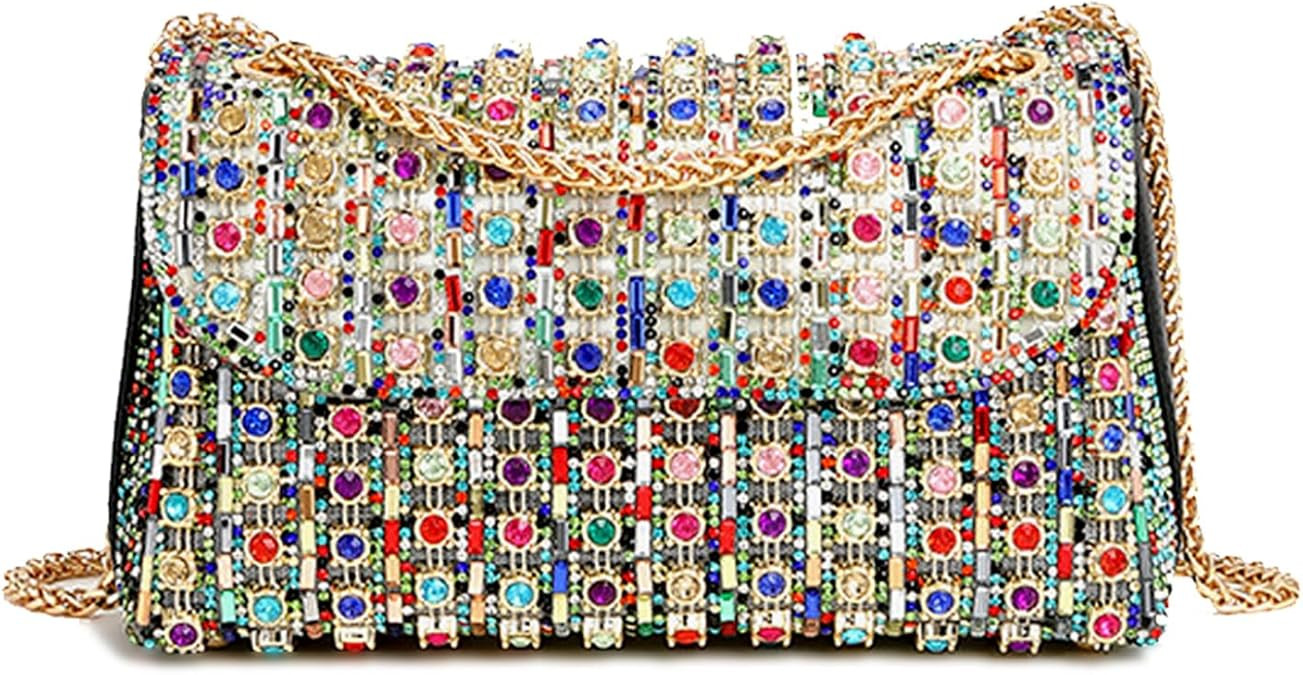 Rhinestones Clutch Purses for Women Chain Shoulder Bags Sparkly Evening Bags for Cocktail Prom Pa... | Amazon (US)