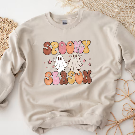 Retro Spooky Season Sweatshirt Women's Oversized - Etsy | Etsy (US)