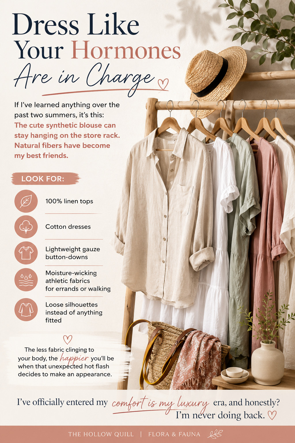 Comfort has become my favorite luxury. 🤍

If perimenopause has taught me anything, it's that breathable fabrics make all the difference. I'm swapping synthetic fabrics for linen, cotton, gauze, and relaxed silhouettes that keep me cool—even when a surprise hot flash decides to crash the party.

I've rounded up my favorite pieces that are equal parts comfortable, polished, and perfect for summer.

✨ Shop my breathable wardrobe essentials below. 

 #LTKootd #LTKOver40 #LTKWorkwear
