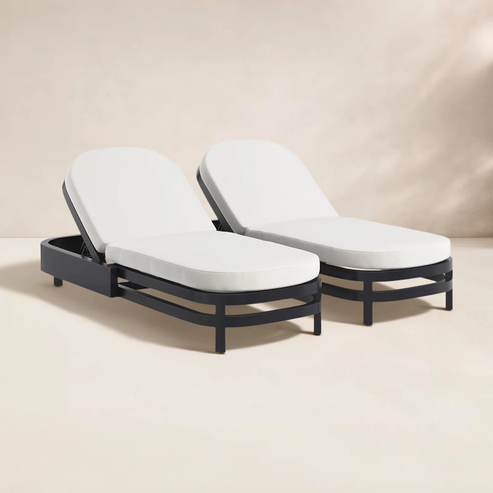 Everlee Outdoor Metal Chaise Lounge with Cushions (Set of 2) | Wayfair North America