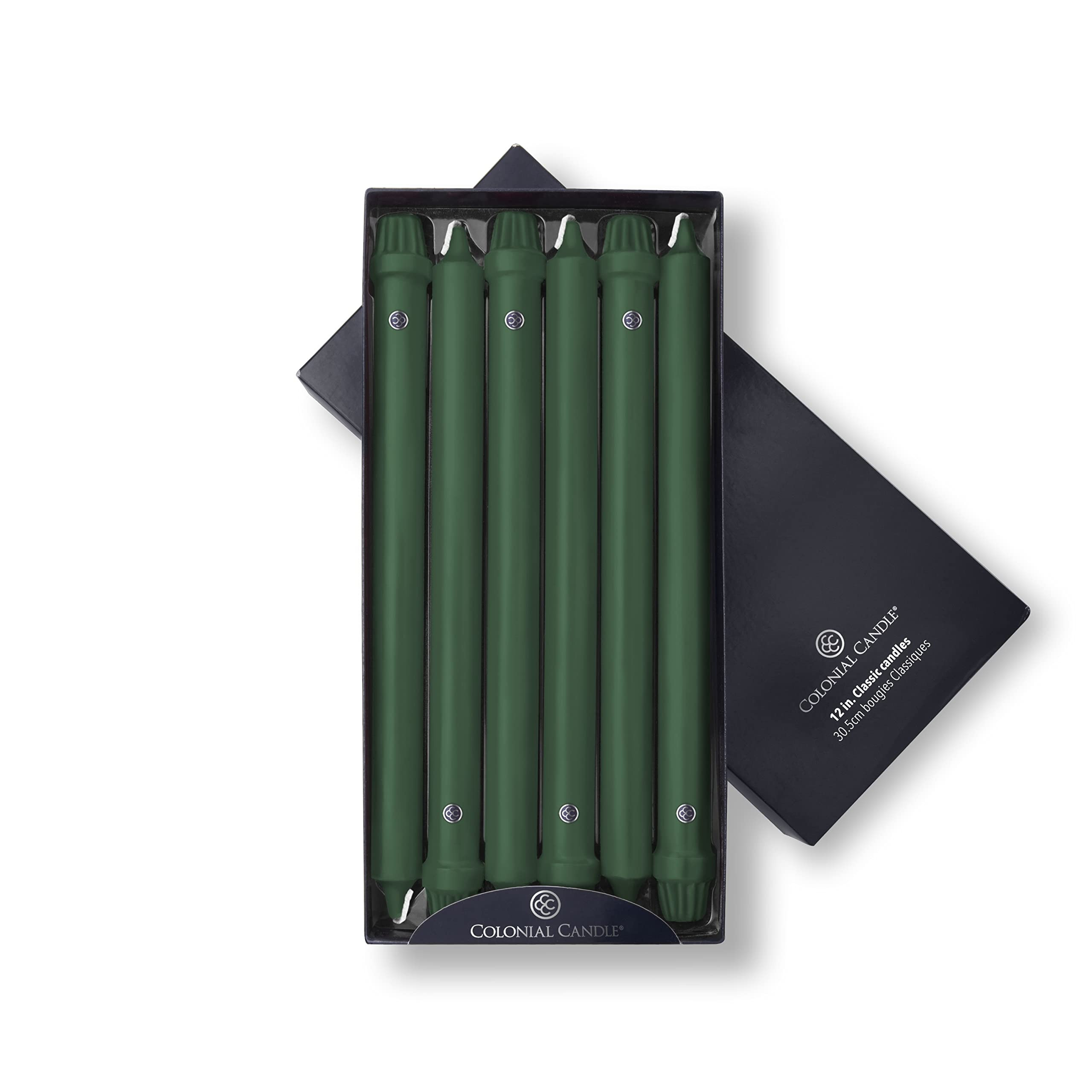 Colonial Candle Unscented Taper Candle, Classic Collection, Evergreen, 12 in, Pack of 12 - Up to ... | Amazon (US)