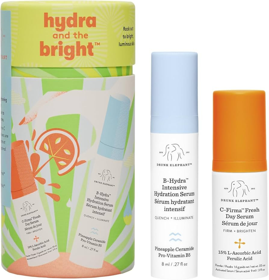 Drunk Elephant Hydra and The Bright - Includes C-Firma Fresh Day Serum (0.3 fl oz) & B-Hydra Inte... | Amazon (US)