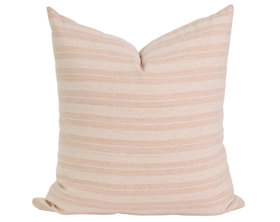 Pink Striped Pillows, Blush Pillow Covers, Blush Designer Pillow, Designer Throws, Woven Home Dec... | Etsy (US)