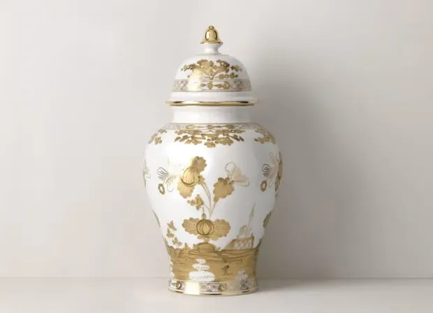 Ginori 1735 Oriente Italiano Aurum Potiche Vase With Cover in 15 cm 38 | Gracious Style | Gracious Style, Inc.