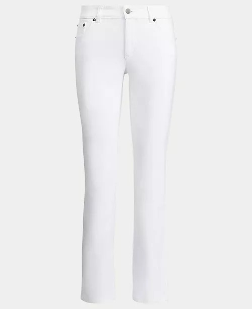 Lauren Ralph Lauren Super Stretch Premier Mid-Rise Straight Jeans, Regular and Short Lengths - Ma... | Macy's