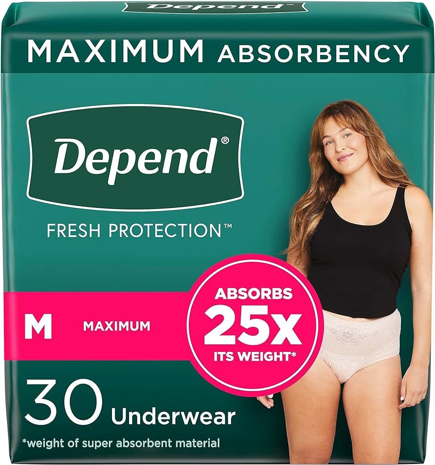 Depend Fresh Protection Adult Incontinence & Postpartum Bladder Leak Underwear for Women, Disposa... | Amazon (US)