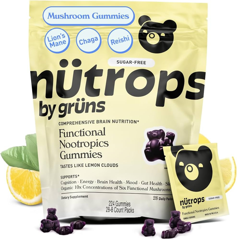 Nutrops Sugar-Free Lions Mane Mushroom Gummies for adults, Functional Nootropics, Herbal Brain Su... | Amazon (US)