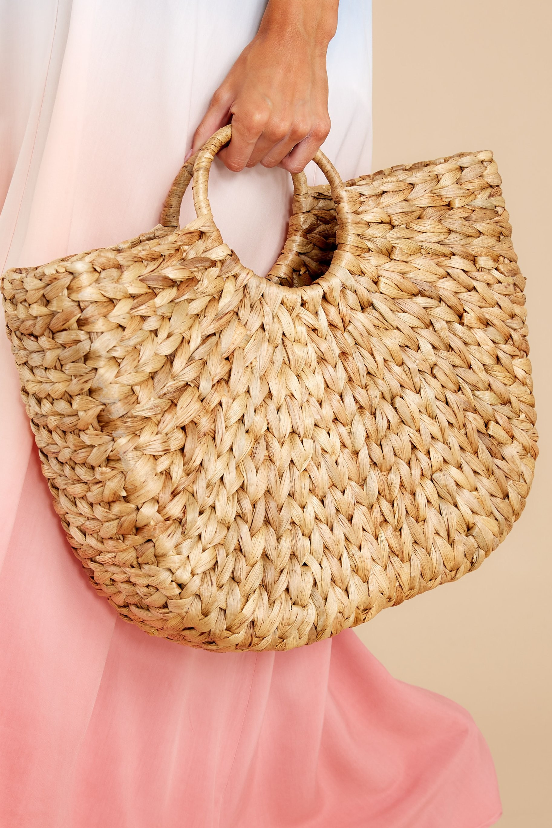 Let's Escape Together Medium Tan Bag | Red Dress 