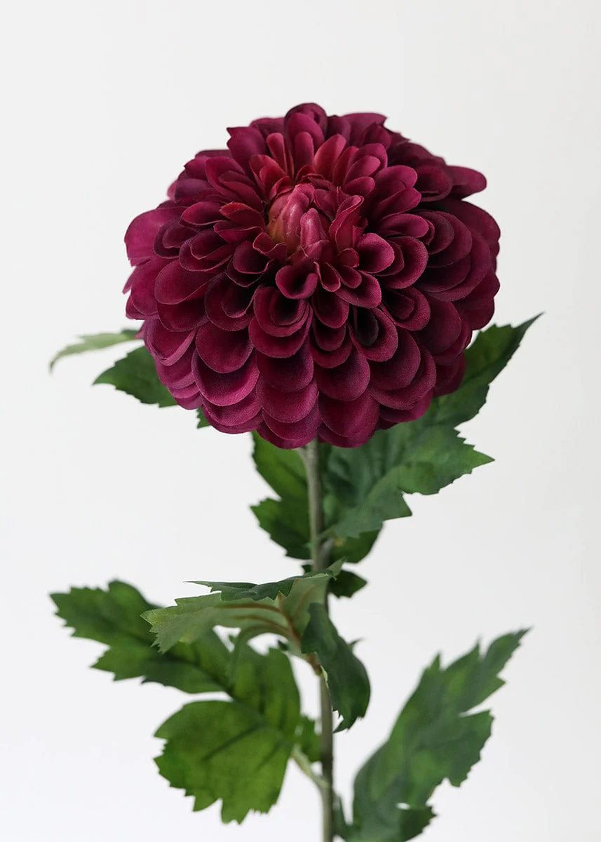 Plum Purple Dahlia Stem | Fake Flowers for Home Styling at Afloral.com | Afloral