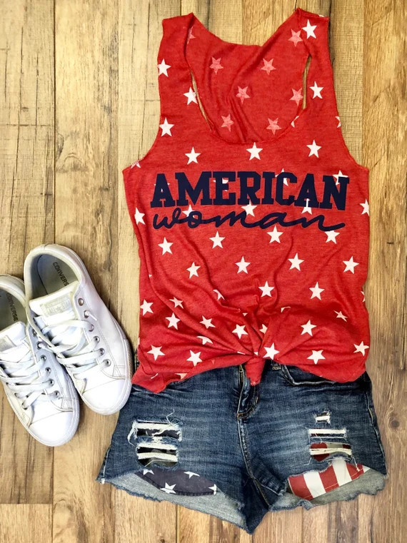 America - Fourth of July Vintage Tank | Etsy (US)