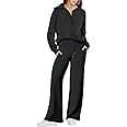 ANRABESS Women’s 2 Piece Outfits Half Zip Sweatshirt & Wide Leg Pants Airport Travel Lounge Mat... | Amazon (US)