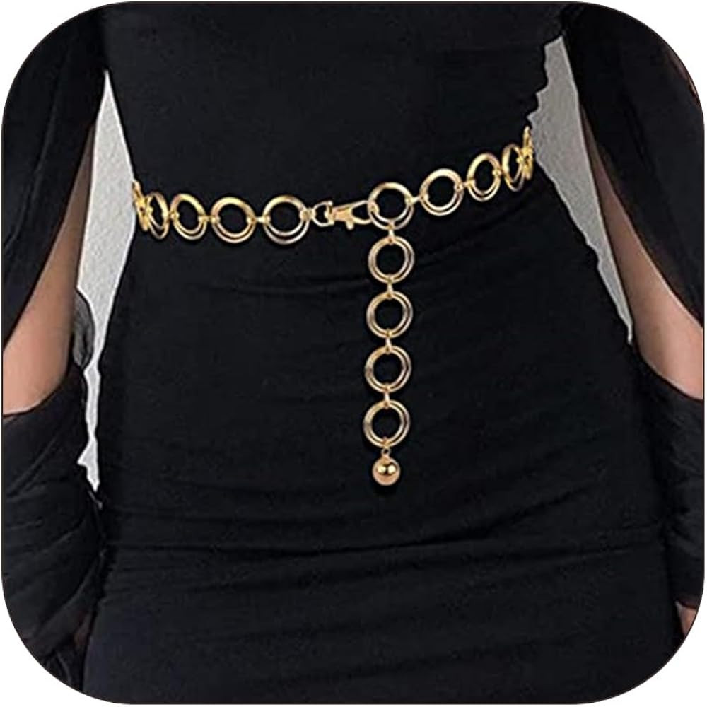 Belly Chain Belt Waist Chain Belt Western Concho Cowgirl Chain Belt for Jeans Country Concert Dre... | Amazon (US)