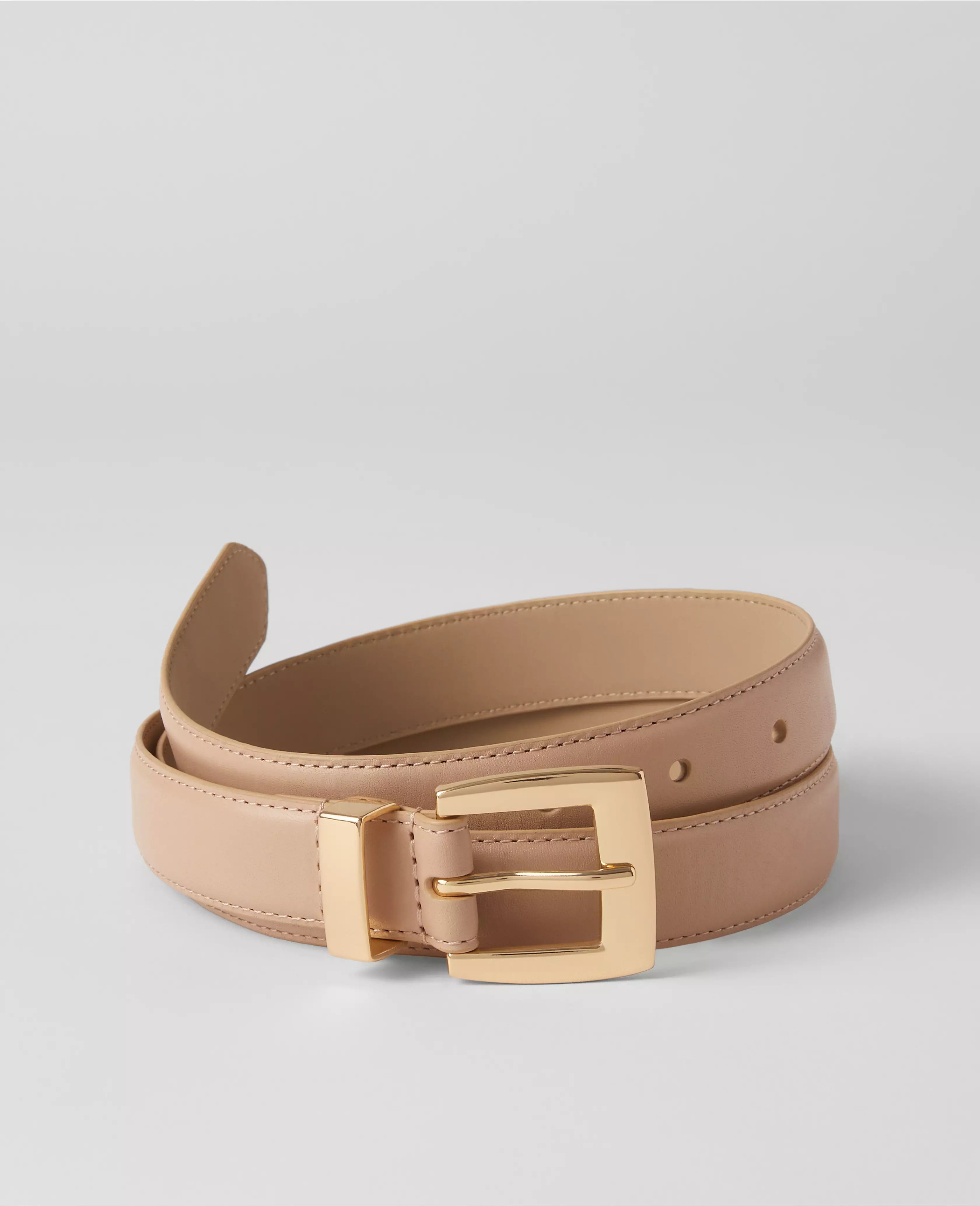 Square Buckle Leather Belt | Ann Taylor (US)