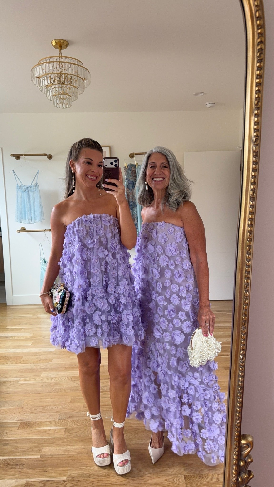 💜 Mini Me & Me — Wedding Guest and Mother of the Bride Dresses

A lavender 3D floral appliqué strapless mini where the dimensional petals create effortless volume and coverage all at once. 

The same stunning fabric in a floor length silhouette that holds beautifully and photographs with total romantic elegance from every single angle.

Save this for your next invitation and share it with a friend who's shopping. 💌

Claudia | 5'4½" | 133 | medium or 6
Emerson | 5'4" | 130 | small or 2

Wedding Guest Dress | Fashion over 50 | Mother of the Bride | Mother of the Groom | Black Tie | Formal Gown | Summer Wedding | Dresses to Hide Belly | Special Occasion

#LTKSeasonal #LTKOver40 #LTKWedding