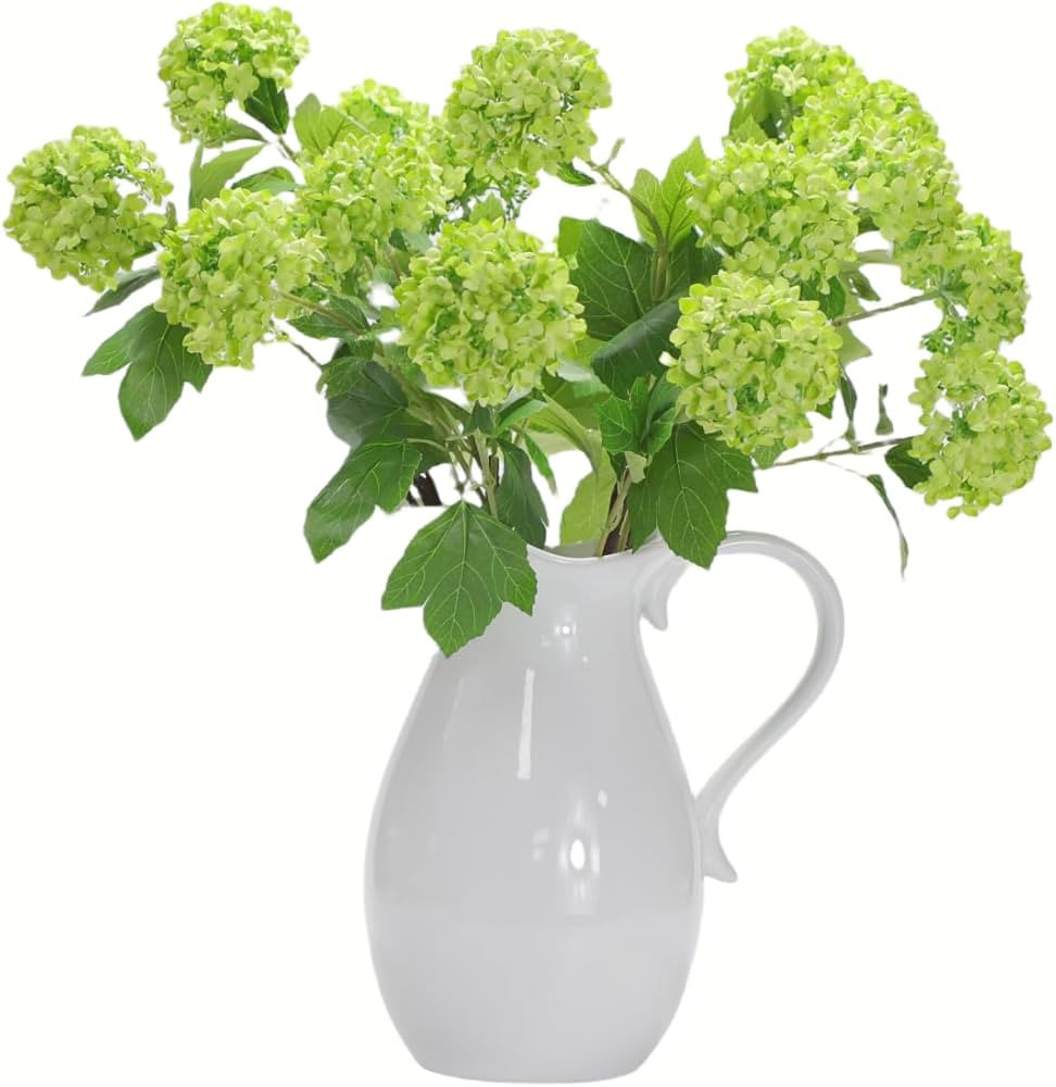 Artificial Snowball Viburnum Flowers 4 Stems - 70cm Hydrangea-Like Blooms with 3 Realistic 8cm Fl... | Amazon (US)