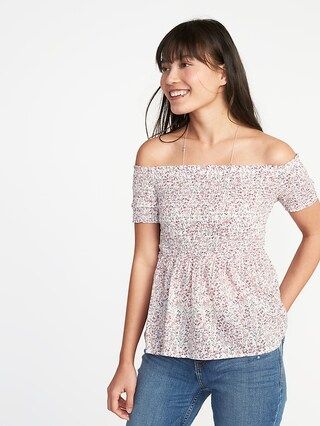 Relaxed Off-the-Shoulder Smocked Top for Women | Old Navy US