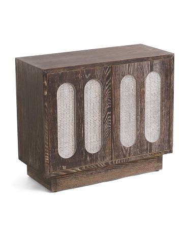 Wooden 2 Rattan Pattern Door Cabinet | TJ Maxx