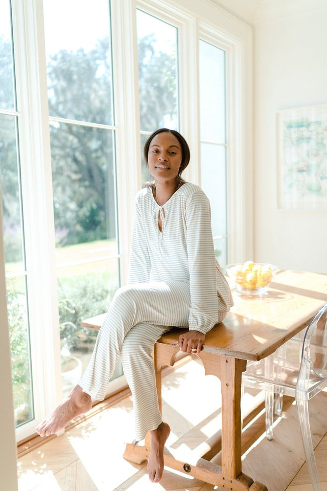 Midnight Pajama Set in Fog | LAKE Pajamas