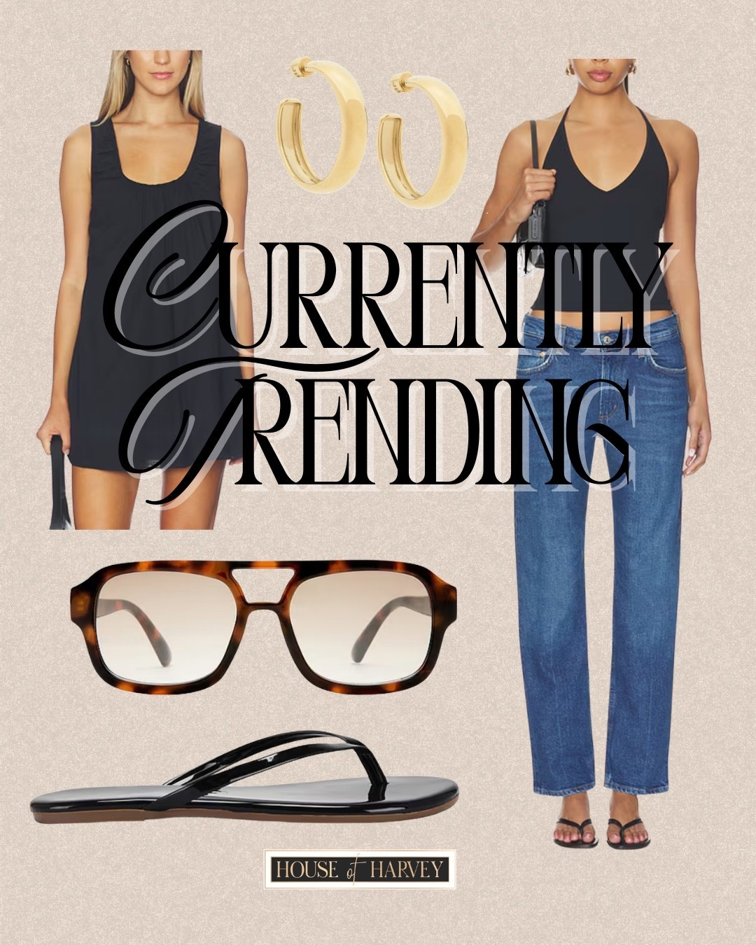 CURRENTLY TRENDING—this week it’s all about returning to the pieces you've reached for again and again. The comfortable dress, the favorite denim, the woven bag, the sandals that carried you through every chapter of summer. The best wardrobes become more personal with every wear. I found some amazing pieces all from Revolve that embody this style vibe! I have some jeans, tank, mini dress, sunglasses, flip flops, and gold hoop earrings. All linked ⬆️

#ltkcreator #ltkfinds #ltkwatchnow #revolve #revolvefinds #summer #summeroutfits #summerfashion

#LTKgrwm #LTKootd #LTKSeasonal