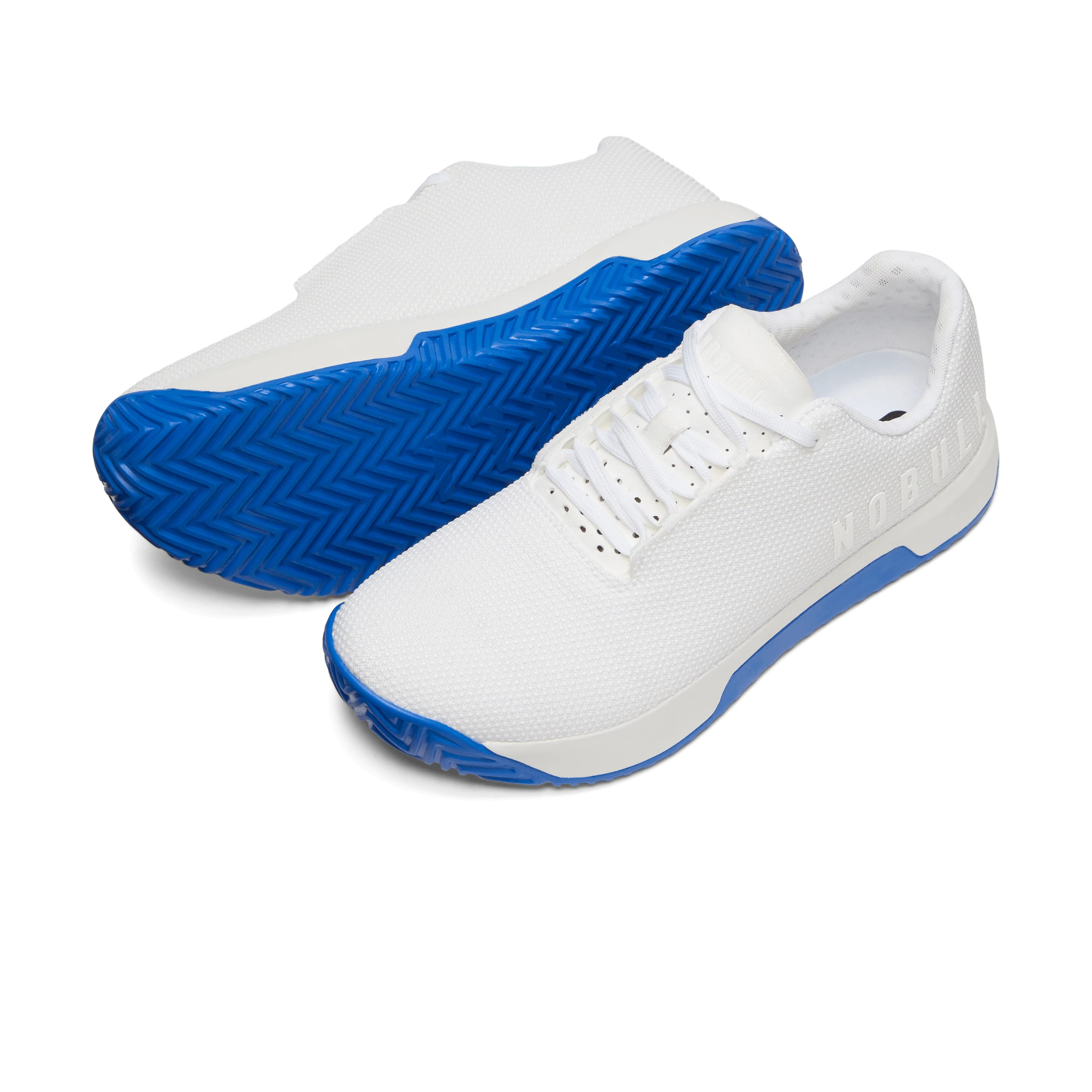 Women's White Royal Blue Outwork Edge Shoes | NOBULL | NOBULL