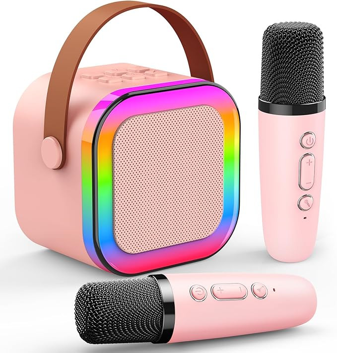 Karaoke Machine for Kids, Kids Karaoke Machine for Girls with 2 Wireless Microphones Mini Portabl... | Amazon (US)
