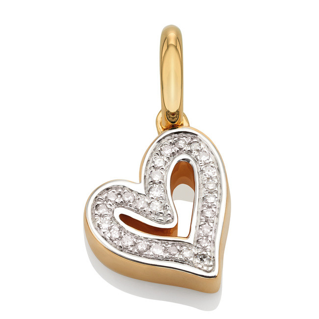 Alphabet Heart Diamond Pendant Charm | Monica Vinader (Global)