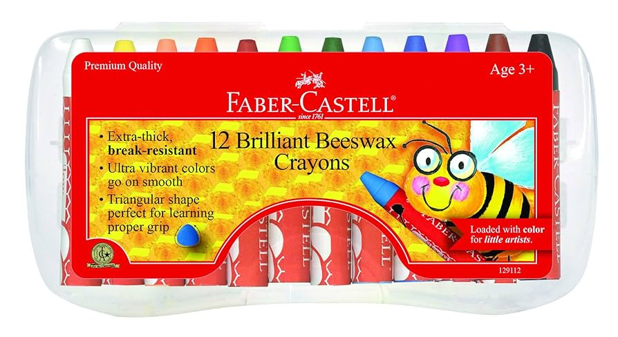 Faber-Castell Beeswax Crayons in Durable Storage Case, 12 Vibrant Colors | Amazon (US)
