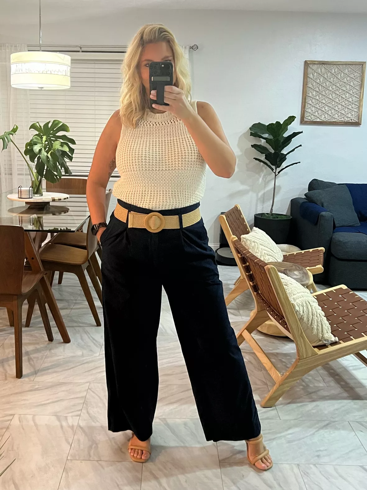 Palmer Wide Leg Crop Pants in Faux … curated on LTK