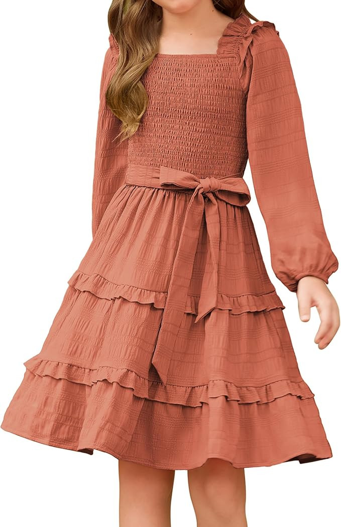 GRACE KARIN Girls Fall Long Sleeves Casual Christmas Party Festive Dresses | Amazon (US)